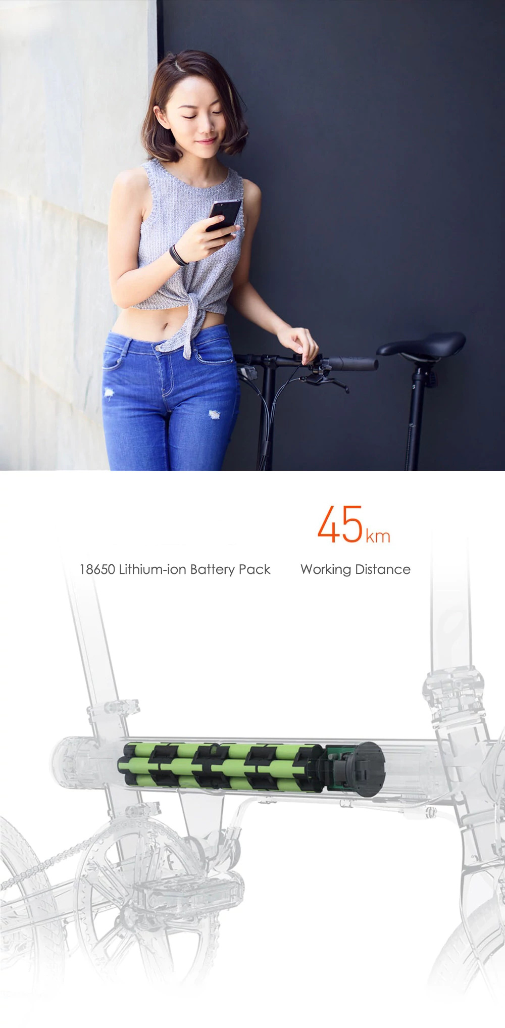 Xiaomi QiCycle EF-1 Folding Smart Bicycle(图9)