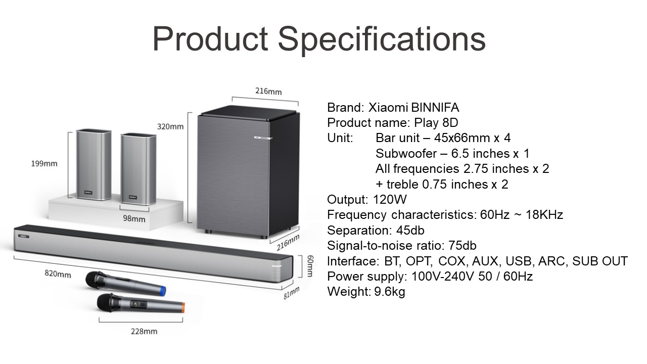 Xiaomi Binnifa Play 8D 5.1 Surround Sound System(图8)